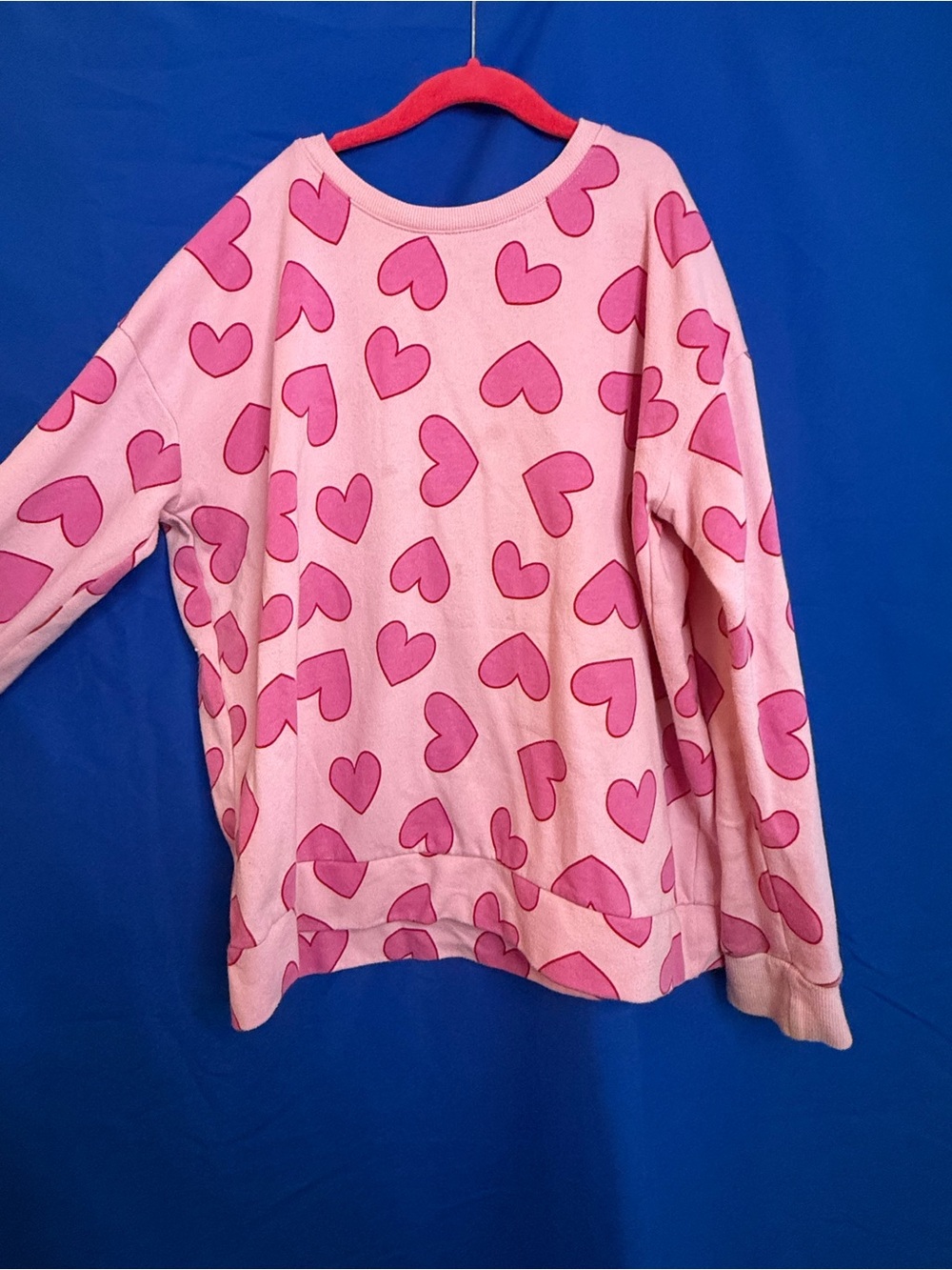 Kids Pink Heart-Print Sweatshirt Pink Size 16
